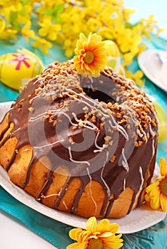 Chocolate ring cake for easter