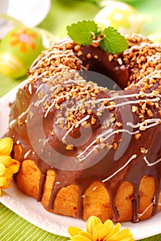 Chocolate ring cake for easter