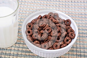 Chocolate ringlets with milk for breakfast