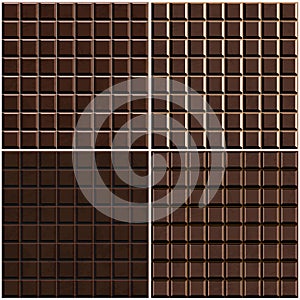 Chocolate seamless background set