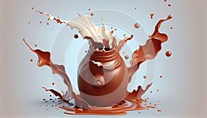 Chocolate shape milk tank splash cardboard box icon liquid farm package product bottle industry filled container foodstuff clean