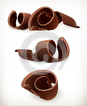 Chocolate shavings, chocolates curl