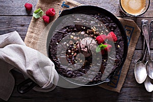 Chocolate skillet cookie