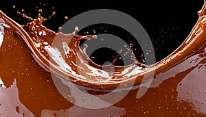 chocolate splash isolated on background. food, drink, lifestyle, diet design element