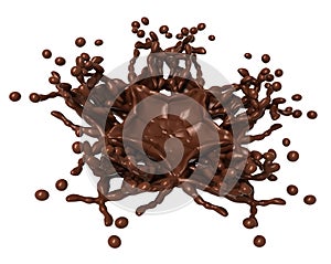 Chocolate Splash: Liquid shape with drops