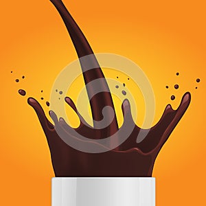 Chocolate splash set, vector illustration