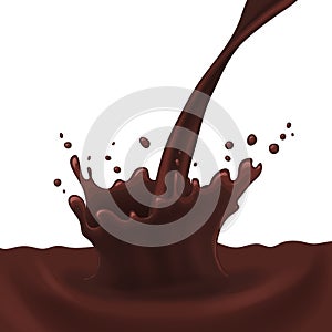 Chocolate splash set, vector illustration