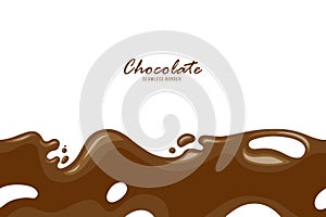 Chocolate splash vector seamless border