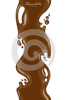 Chocolate splash vector seamless border