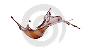 Chocolate splash on a white background