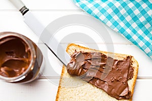 Chocolate spread with bread