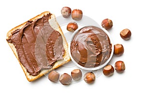 Chocolate spread with bread