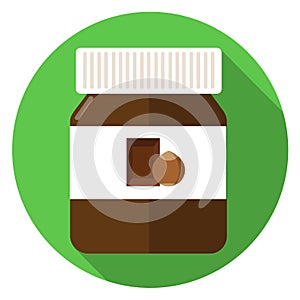 Chocolate spread bread flat design icon