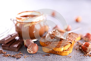 Chocolate spread in jar