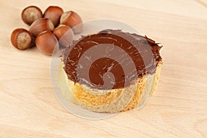 Chocolate Spread on slice of bread