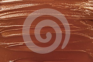 Chocolate spread surface texture top view background