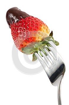 Chocolate Strawberry On Fork