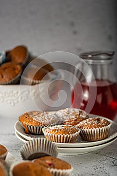 Chocolate strawberry muffins