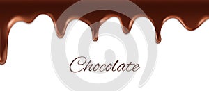 Chocolate streams  on white photo