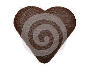 Chocolate sweet heart isolated on white background