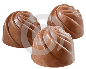 Chocolate sweetmeats close up isolated photo
