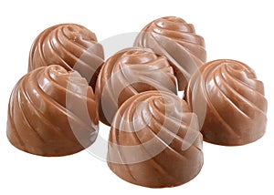 Chocolate sweetmeats close up isolated photo
