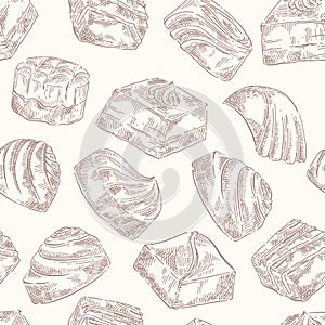 Chocolate sweets pattern sketch