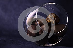 Chocolate sweets with walnuts