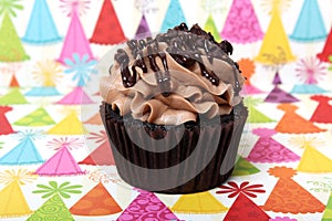 Chocolate Syrup Birthday Cupcake