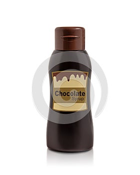 Chocolate syrup bottle isolated