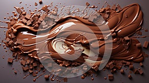 Chocolate Syrup Leaking On The Dark Background Close Up View