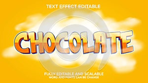 chocolate text effect vector editable