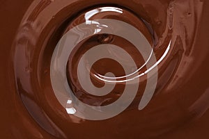 Chocolate texture. Liquid chocolate close-up. photo