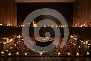 chocolate-themed meditation room, with calming music and scented candles photo
