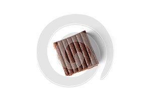 Chocolate toffees isolated on white.