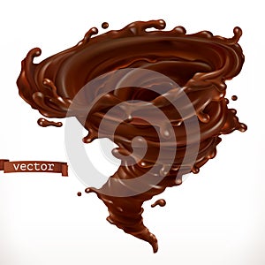Chocolate tornado, 3d realistic vector