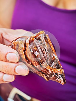 Chocolate Trigona Panoramatos, typical Greek phyllo sweet.