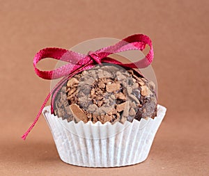 Chocolate truffle close up