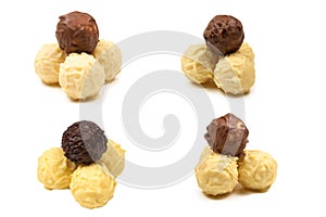 Chocolate truffle isolated on white background