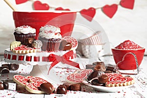 Chocolate Valentine Cupcakes, Cookies and Chocolates