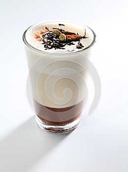 Chocolate vanilla cream cup photo