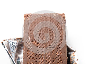 Chocolate Wafer on White background