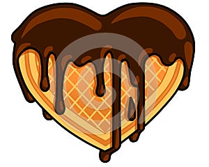 Chocolate waffle heart