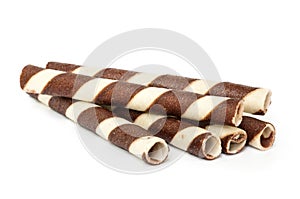 Chocolate waffle rolls.