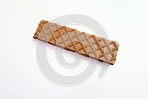 Chocolate waffle on a white background