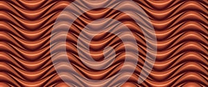 Chocolate wave band abstract surface pattern. 3d rendering