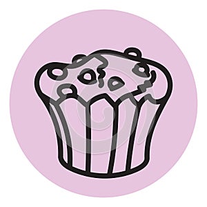 Chocolatechip cupcake, icon