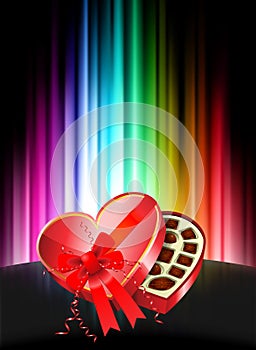 Chocolates on Abstract Spectrum Background