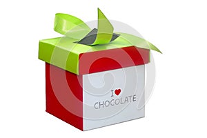 Chocolates box for Mothers Day, birthdays and special events, isolated on white