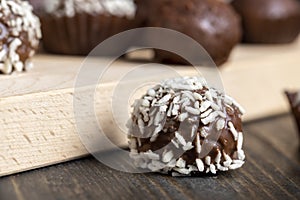 Chocolates with coconut sweet filling